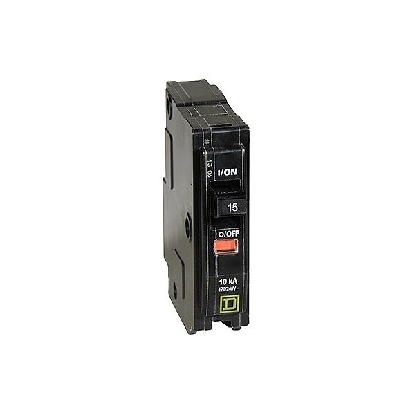 Square D Miniature Circuit Breaker, QO Series, 15A, 1 Pole, 120/240V AC, 10kA at 120/240V AC QO115CP - main